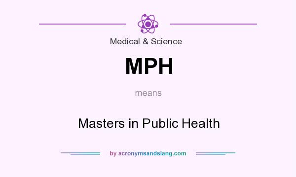 What does MPH mean? It stands for Masters in Public Health