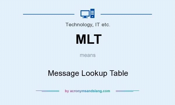 What does MLT mean? It stands for Message Lookup Table