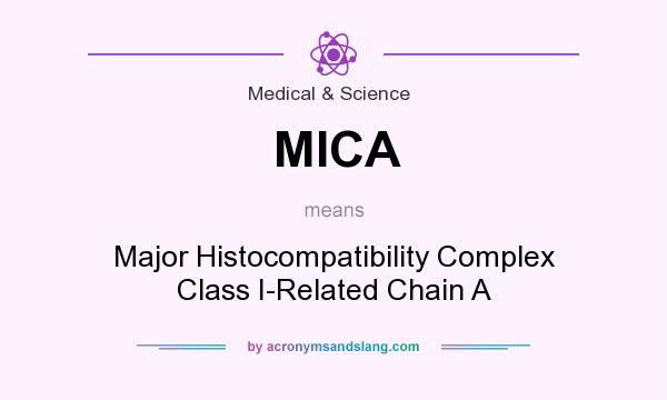 What does MICA mean? It stands for Major Histocompatibility Complex Class I-Related Chain A