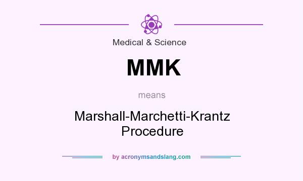 What does MMK mean? It stands for Marshall-Marchetti-Krantz Procedure