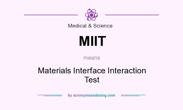 What does MIIT mean? It stands for Materials Interface Interaction Test