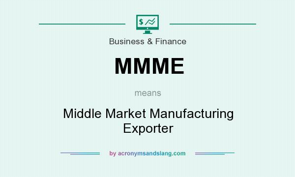 What does MMME mean? It stands for Middle Market Manufacturing Exporter