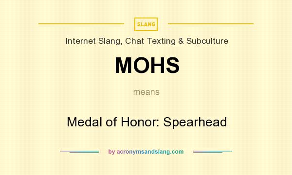 What does MOHS mean? It stands for Medal of Honor: Spearhead