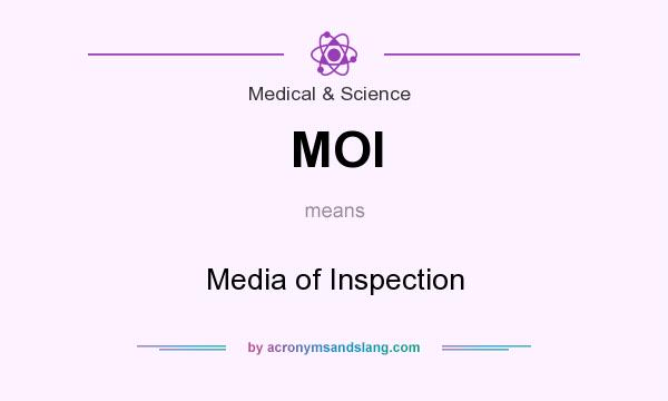 What does MOI mean? It stands for Media of Inspection