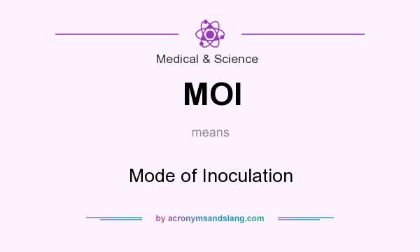 What does MOI mean? It stands for Mode of Inoculation