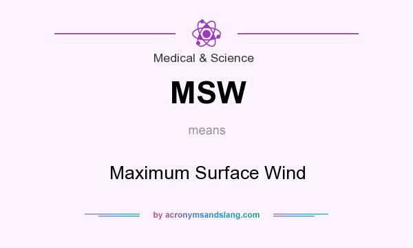 What does MSW mean? It stands for Maximum Surface Wind