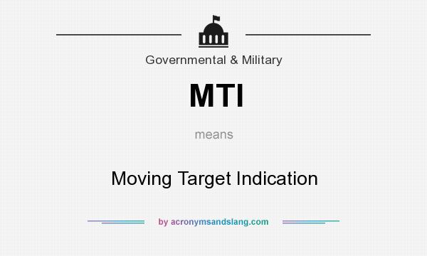 What does MTI mean? It stands for Moving Target Indication