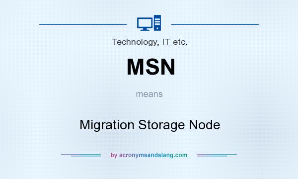 What does MSN mean? It stands for Migration Storage Node