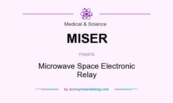 What does MISER mean? It stands for Microwave Space Electronic Relay