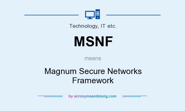 What does MSNF mean? It stands for Magnum Secure Networks Framework