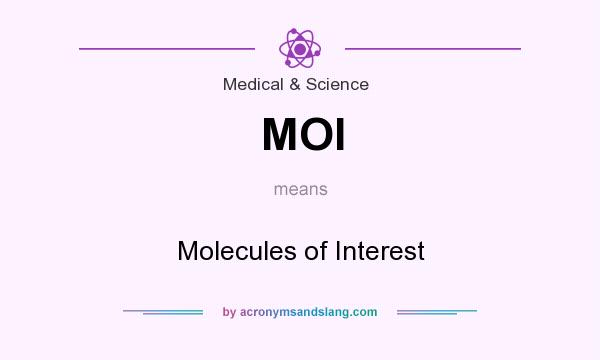 What does MOI mean? It stands for Molecules of Interest