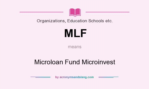 What does MLF mean? It stands for Microloan Fund Microinvest