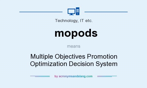 What does mopods mean? It stands for Multiple Objectives Promotion Optimization Decision System