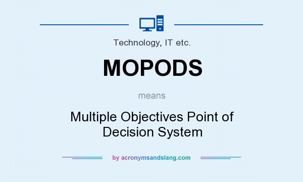 What does MOPODS mean? It stands for Multiple Objectives Point of Decision System