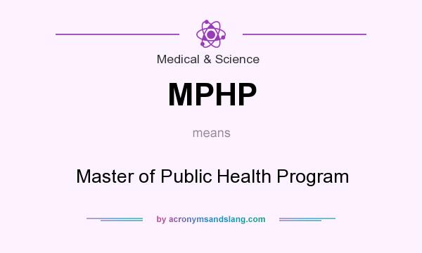 What does MPHP mean? It stands for Master of Public Health Program