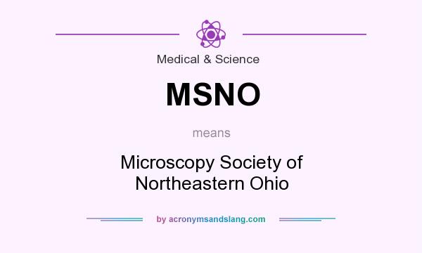 What does MSNO mean? It stands for Microscopy Society of Northeastern Ohio