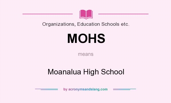 What does MOHS mean? It stands for Moanalua High School
