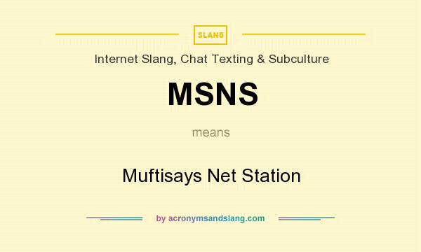 What does MSNS mean? It stands for Muftisays Net Station