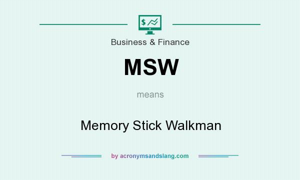 What does MSW mean? It stands for Memory Stick Walkman