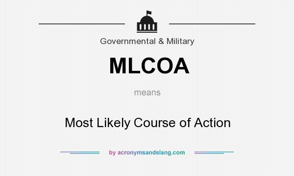 What does MLCOA mean? It stands for Most Likely Course of Action