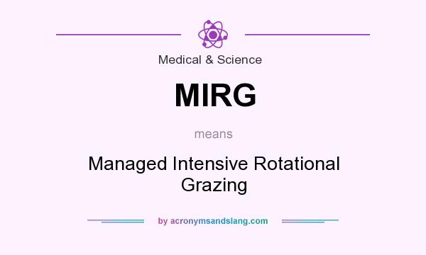 What does MIRG mean? It stands for Managed Intensive Rotational Grazing