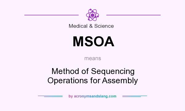 What does MSOA mean? It stands for Method of Sequencing Operations for Assembly