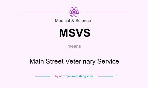 What does MSVS mean? It stands for Main Street Veterinary Service