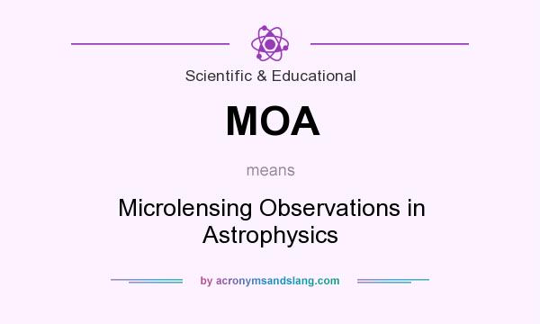 What does MOA mean? It stands for Microlensing Observations in Astrophysics