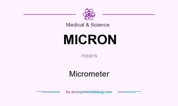 What does MICRON mean? It stands for Micrometer