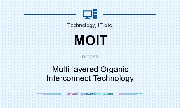 What does MOIT mean? It stands for Multi-layered Organic Interconnect Technology