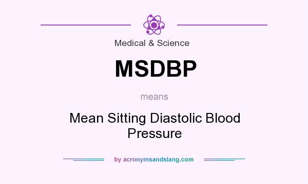 What does MSDBP mean? It stands for Mean Sitting Diastolic Blood Pressure