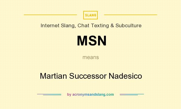 What does MSN mean? It stands for Martian Successor Nadesico