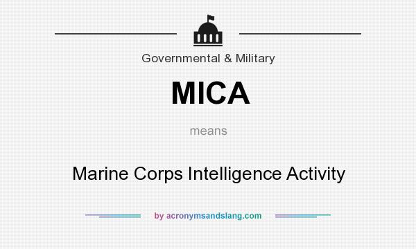 What does MICA mean? It stands for Marine Corps Intelligence Activity