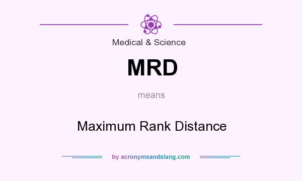 What does MRD mean? It stands for Maximum Rank Distance