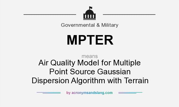 What does MPTER mean? It stands for Air Quality Model for Multiple Point Source Gaussian Dispersion Algorithm with Terrain
