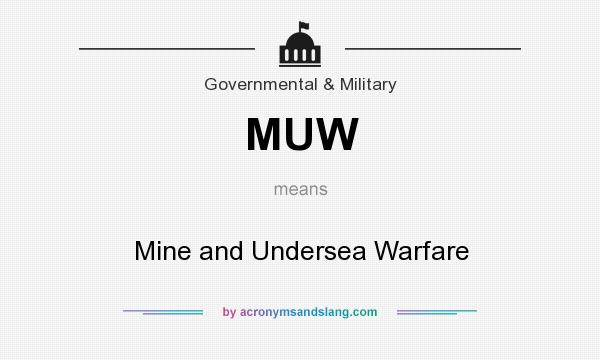 What does MUW mean? It stands for Mine and Undersea Warfare
