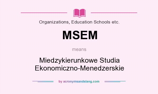 What does MSEM mean? It stands for Miedzykierunkowe Studia Ekonomiczno-Menedzerskie