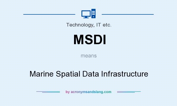 What does MSDI mean? It stands for Marine Spatial Data Infrastructure