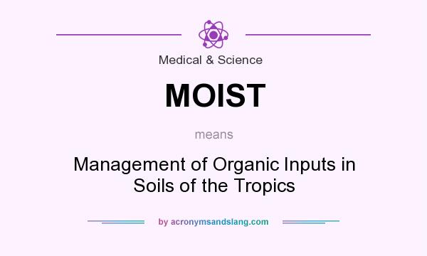 What does MOIST mean? It stands for Management of Organic Inputs in Soils of the Tropics