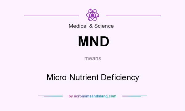 What does MND mean? It stands for Micro-Nutrient Deficiency