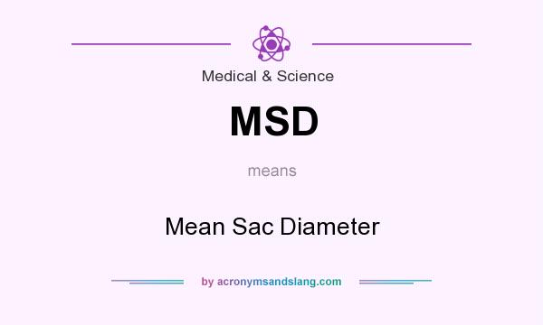 What does MSD mean? It stands for Mean Sac Diameter
