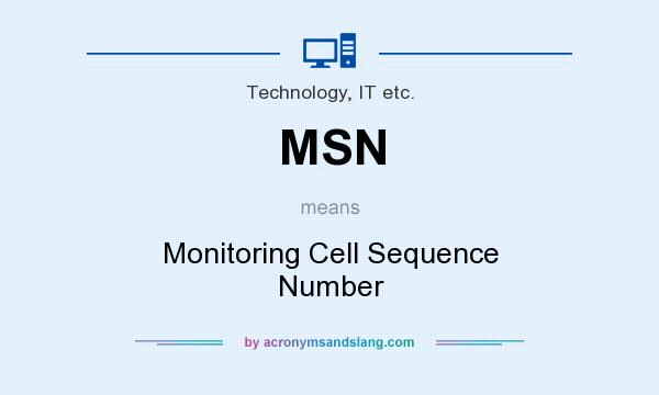What does MSN mean? It stands for Monitoring Cell Sequence Number