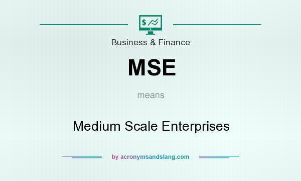 What does MSE mean? It stands for Medium Scale Enterprises