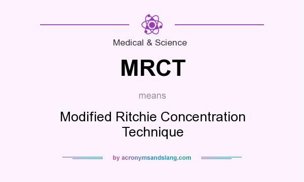 What does MRCT mean? It stands for Modified Ritchie Concentration Technique
