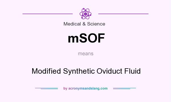 What does mSOF mean? It stands for Modified Synthetic Oviduct Fluid