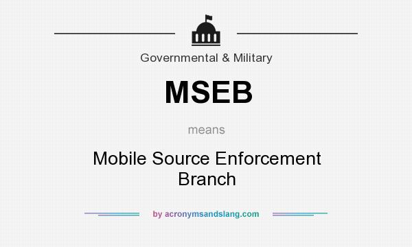 What does MSEB mean? It stands for Mobile Source Enforcement Branch