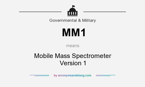What does MM1 mean? It stands for Mobile Mass Spectrometer Version 1