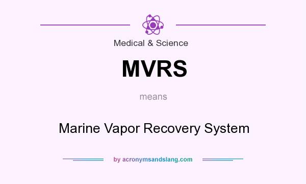 What does MVRS mean? It stands for Marine Vapor Recovery System