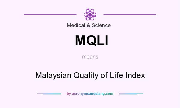 What does MQLI mean? It stands for Malaysian Quality of Life Index