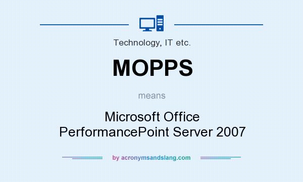 What does MOPPS mean? It stands for Microsoft Office PerformancePoint Server 2007